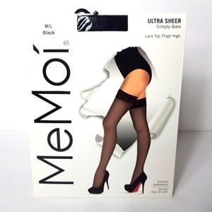 MeMoi Lace Top Black Thigh High M/L